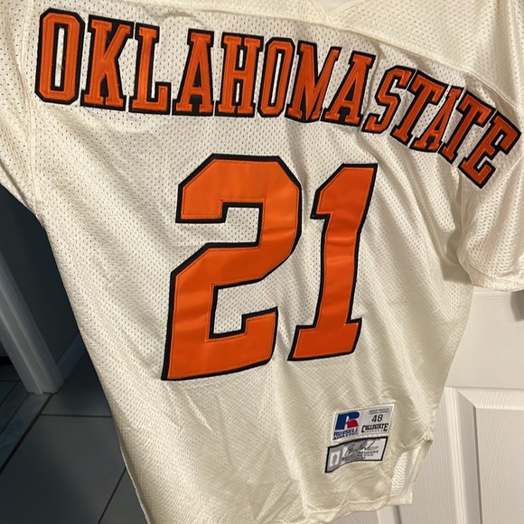 Gently loved authentic OKLAHOMA STATE Barry Sanders home jersey size 48 - Picture 3 of 5
